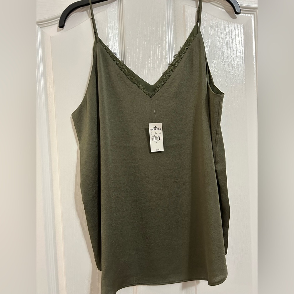 Express Khaki Green Camisole Top